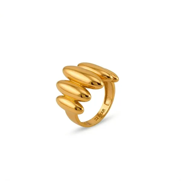 22 Ayar Sıralı Oval Yüzük
