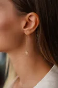 Yıldız Zincir Sallantılı Taşlı Küpe 1