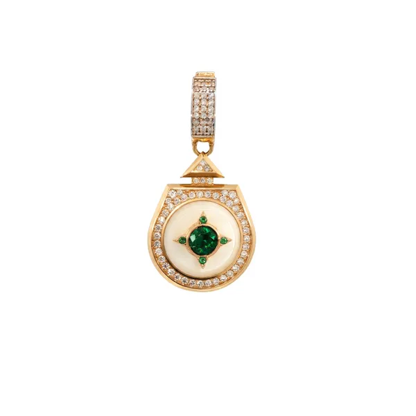 Yeşil Taş Madalyon Charm