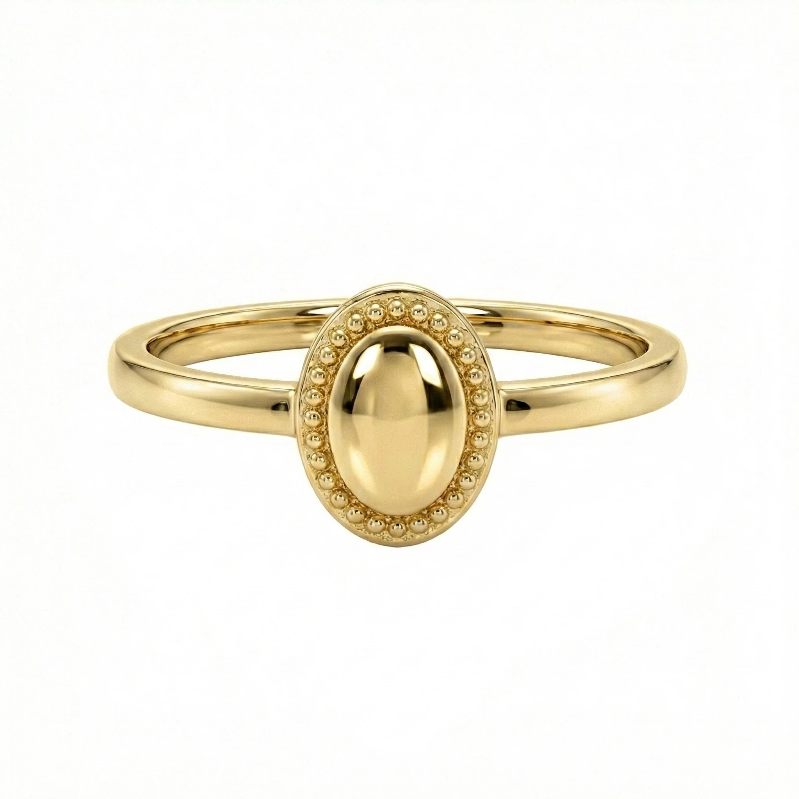 Minimal Oval Altın Yüzük