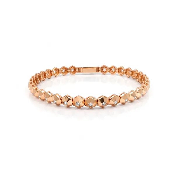 14 Ayar Rose Altıgen Taşlı Bileklik